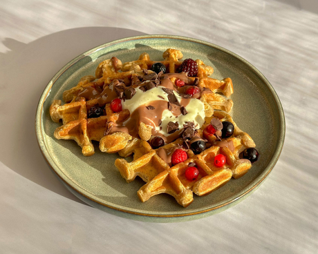 Rezept für gesunde und proteinreiche Waffeln mit Whey